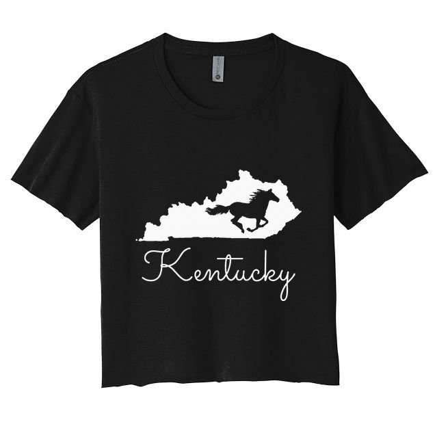 Kentucky Horse Map State Crop Top