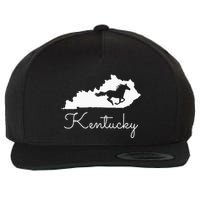 Kentucky Horse Map State Wool Snapback Cap