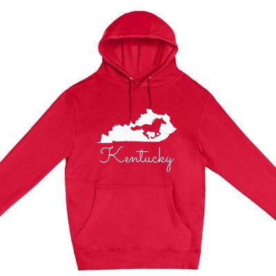 Kentucky Horse Map State Premium Pullover Hoodie