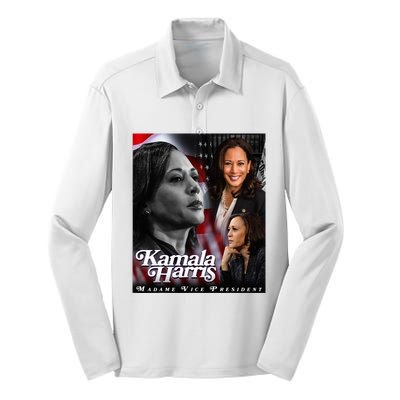 Kamala Harris Madame Vice President Silk Touch Performance Long Sleeve Polo