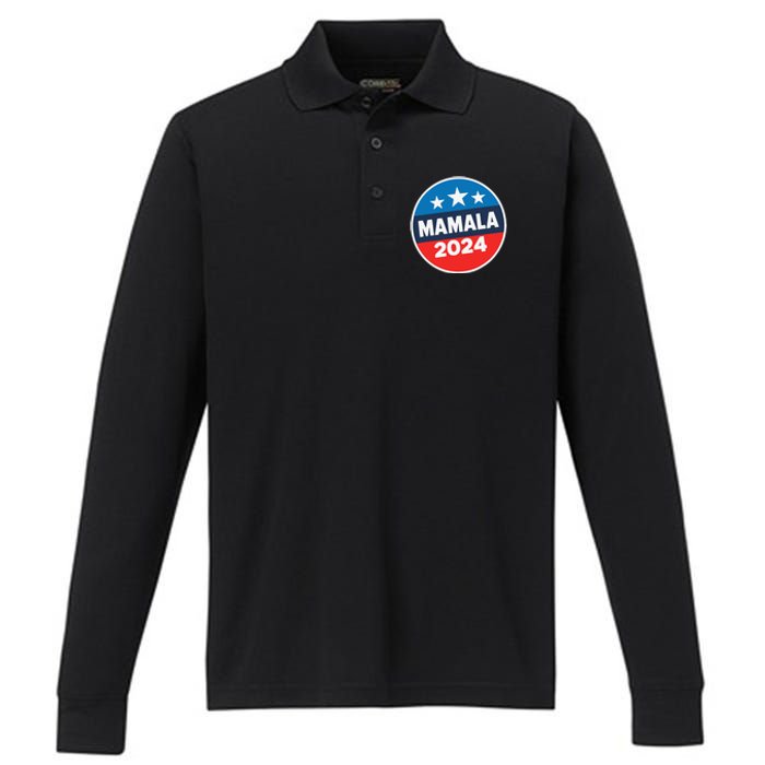 Kamala Harris Mamala Usa President 2024 Funny Presidential Performance Long Sleeve Polo