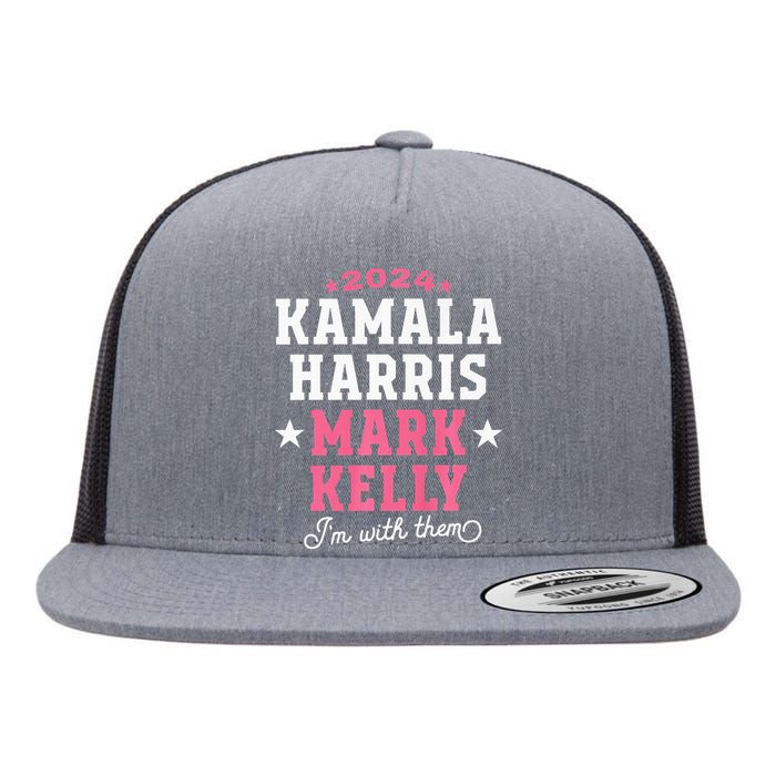 Kamala Harris Mark Kelly 2024 Flat Bill Trucker Hat