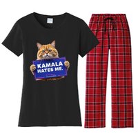 Kamala Hates Me Funny Political Saying Women's Flannel Pajama Set