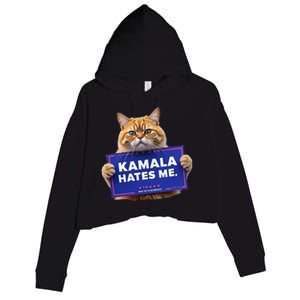 Kamala Hates Me Funny Political Saying Crop Fleece Hoodie