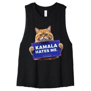 Kamala Hates Me Funny Political Saying Women's Racerback Cropped Tank