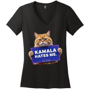 Kamala Hates Me Funny Political Saying Women's V-Neck T-Shirt