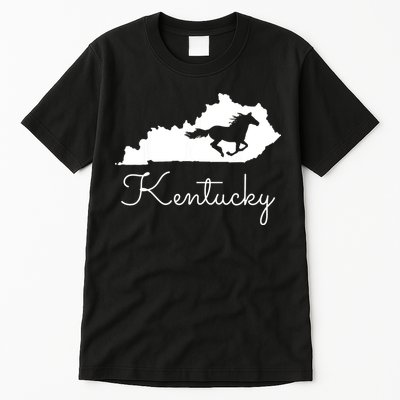 Kentucky Horse Map State Tall T-Shirt