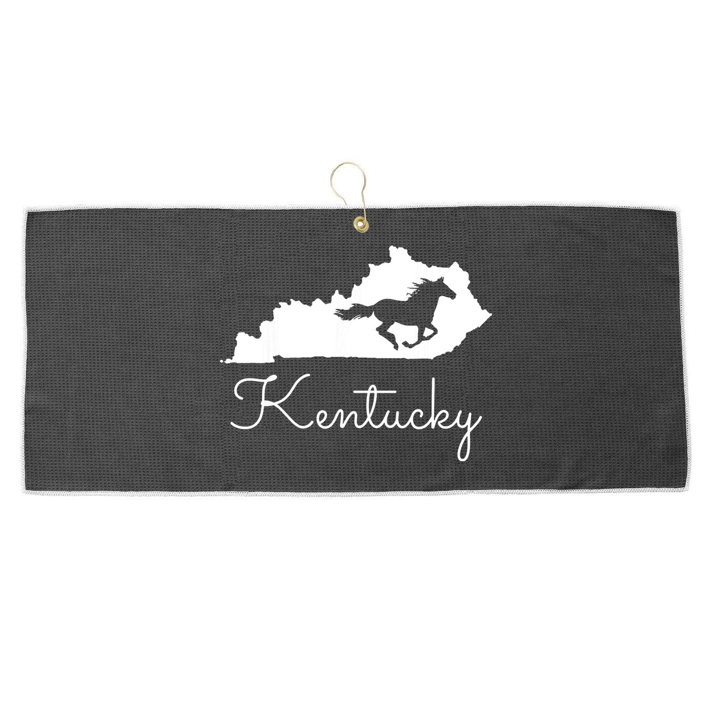 Kentucky Horse Map State Large Microfiber Waffle Golf Towel