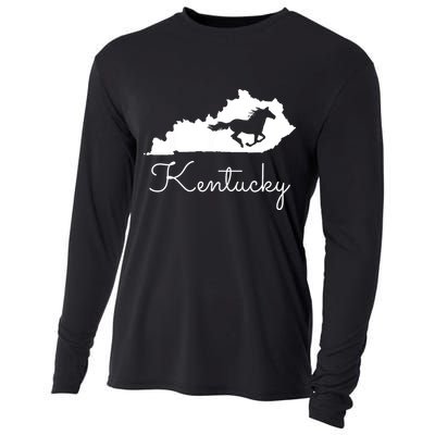 Kentucky Horse Map State Cooling Performance Long Sleeve Crew