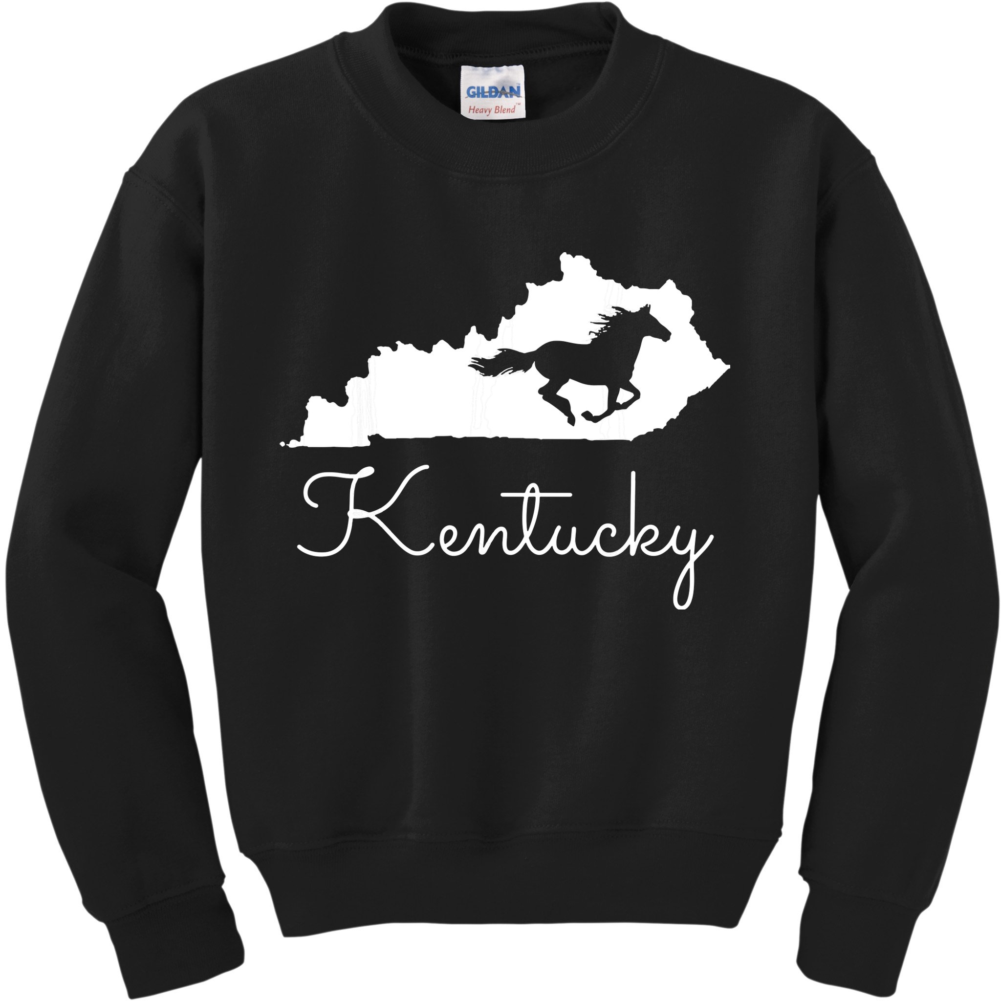 Kentucky Horse Map State Kids Sweatshirt
