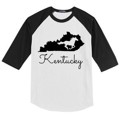 Kentucky Horse Map State Kids Colorblock Raglan Jersey