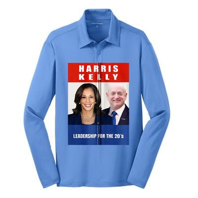 Kamala Harris Mark Kelly 2024 Harris Kelly 2024 Usa Election Silk Touch Performance Long Sleeve Polo