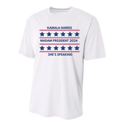 Kamala Harris Madam President 2024 SheS Speaking Performance Sprint T-Shirt