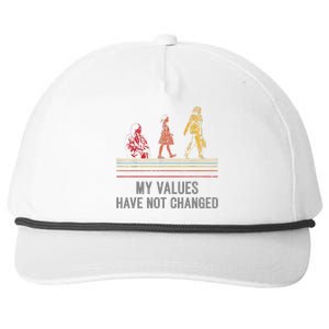 Kamala Harris My Values Have Not Changed President 47th 2024 Snapback Five-Panel Rope Hat