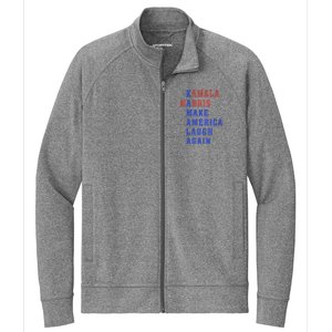 Kamala Harris Madam President Make America Laugh Again 2024 Stretch Full-Zip Cadet Jacket