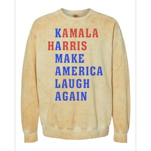 Kamala Harris Madam President Make America Laugh Again 2024 Colorblast Crewneck Sweatshirt