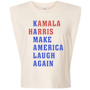 Kamala Harris Madam President Make America Laugh Again 2024 Garment-Dyed Women's Muscle Tee