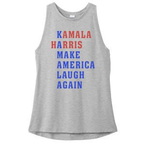 Kamala Harris Madam President Make America Laugh Again 2024 Ladies PosiCharge Tri-Blend Wicking Tank