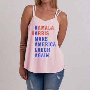 Kamala Harris Madam President Make America Laugh Again 2024 Women's Strappy Tank