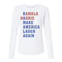 Kamala Harris Madam President Make America Laugh Again 2024 Womens Cotton Relaxed Long Sleeve T-Shirt