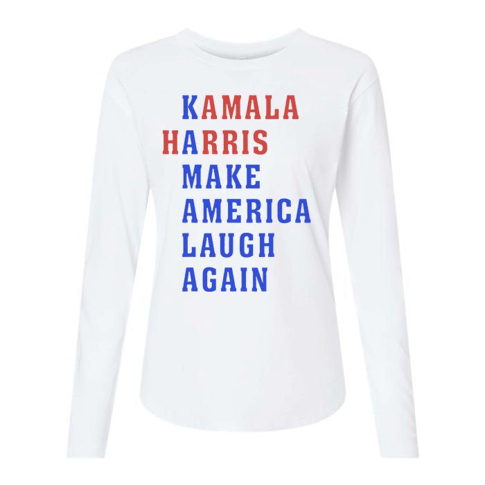 Kamala Harris Madam President Make America Laugh Again 2024 Womens Cotton Relaxed Long Sleeve T-Shirt