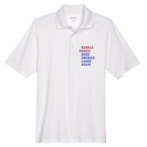 Kamala Harris Madam President Make America Laugh Again 2024 Men's Origin Performance Pique Polo