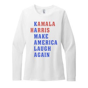 Kamala Harris Madam President Make America Laugh Again 2024 Womens CVC Long Sleeve Shirt