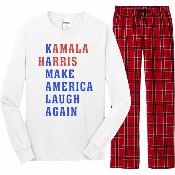 Kamala Harris Madam President Make America Laugh Again 2024 Long Sleeve Pajama Set