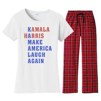 Kamala Harris Madam President Make America Laugh Again 2024 Women's Flannel Pajama Set