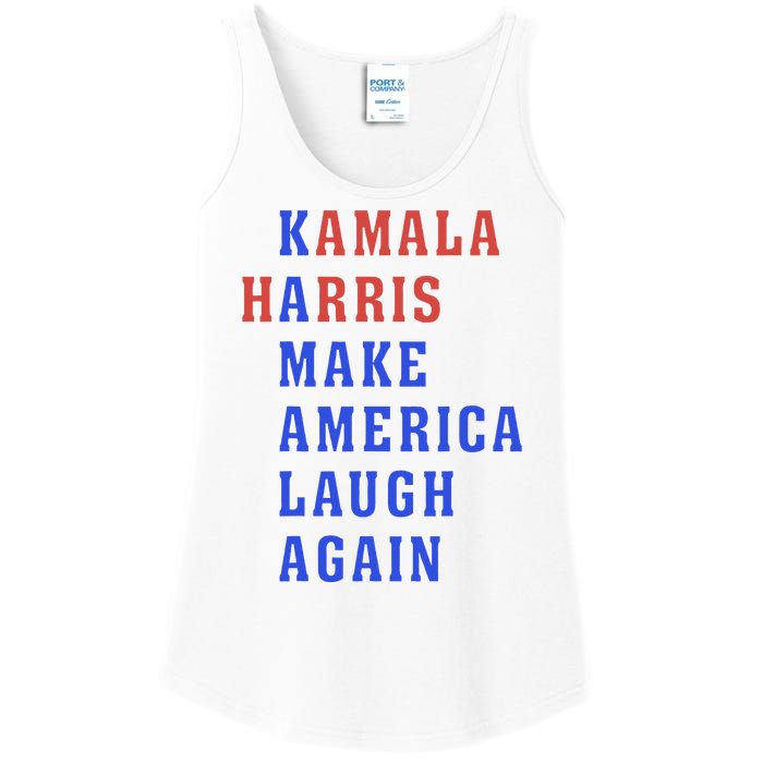 Kamala Harris Madam President Make America Laugh Again 2024 Ladies Essential Tank