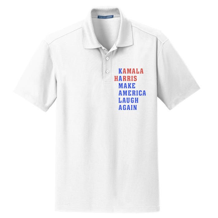 Kamala Harris Madam President Make America Laugh Again 2024 Dry Zone Grid Polo