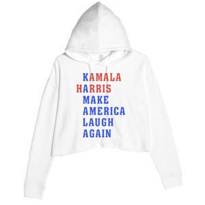 Kamala Harris Madam President Make America Laugh Again 2024 Crop Fleece Hoodie