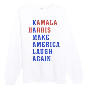 Kamala Harris Madam President Make America Laugh Again 2024 Premium Crewneck Sweatshirt