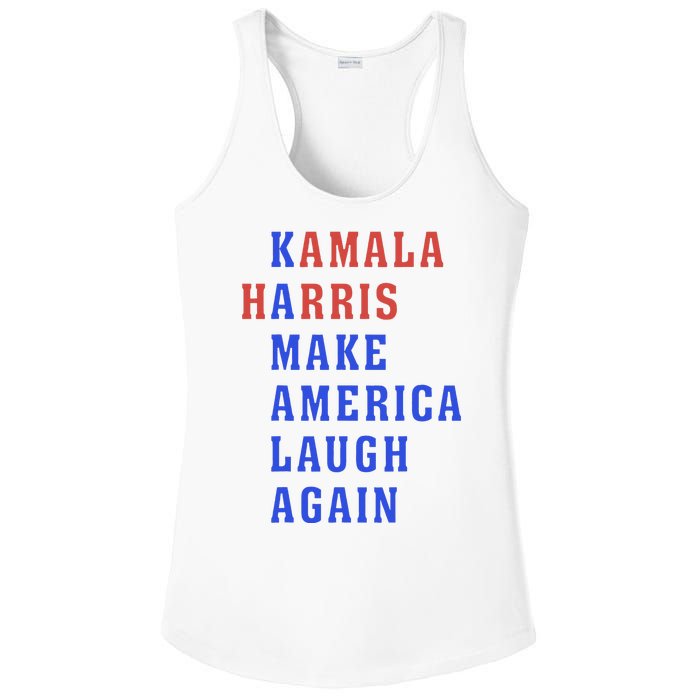 Kamala Harris Madam President Make America Laugh Again 2024 Ladies PosiCharge Competitor Racerback Tank