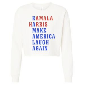 Kamala Harris Madam President Make America Laugh Again 2024 Cropped Pullover Crew