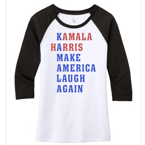 Kamala Harris Madam President Make America Laugh Again 2024 Women's Tri-Blend 3/4-Sleeve Raglan Shirt