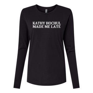 Kathy Hochul Made Me Late Womens Cotton Relaxed Long Sleeve T-Shirt