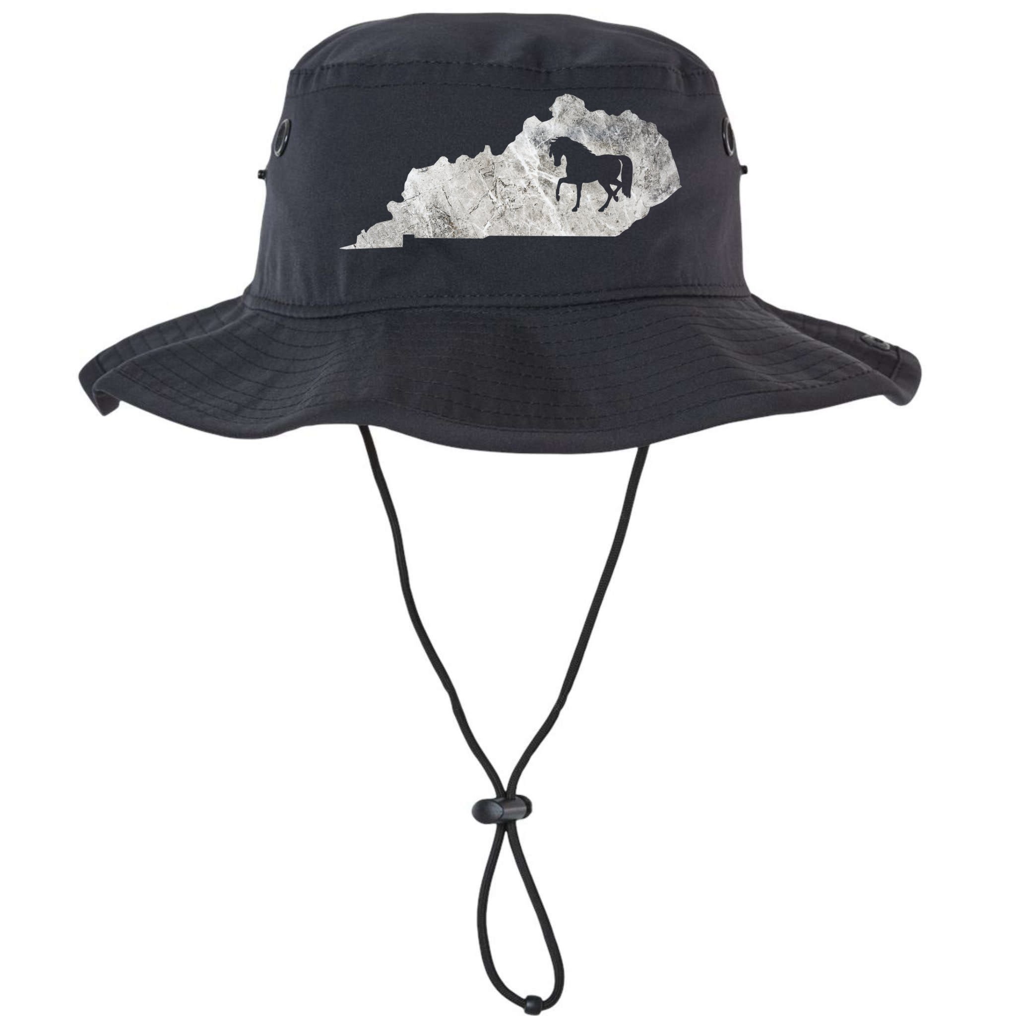 Kentucky Horse Map Horseback Riding Equestrian Racing Gift Bucket Hat