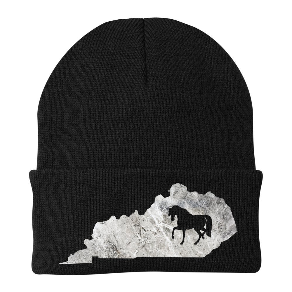 Kentucky Horse Map Horseback Riding Equestrian Racing Gift Beanie