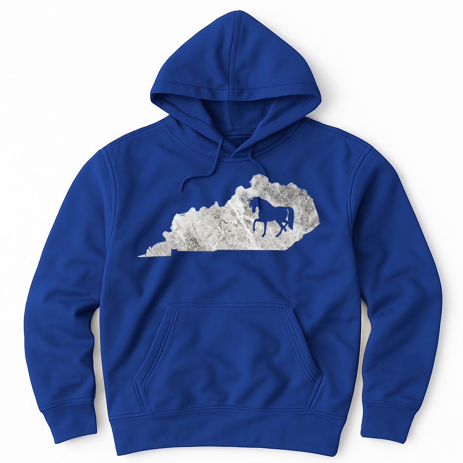 Kentucky Horse Map Horseback Riding Equestrian Racing Gift Hoodie