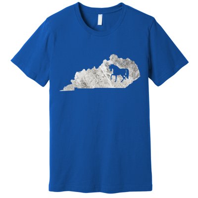 Kentucky Horse Map Horseback Riding Equestrian Racing Gift Premium T-Shirt
