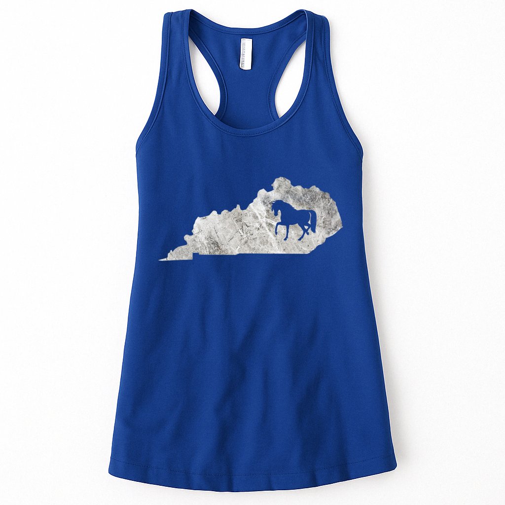 Kentucky Horse Map Horseback Riding Equestrian Racing Gift Womens Tank Top
