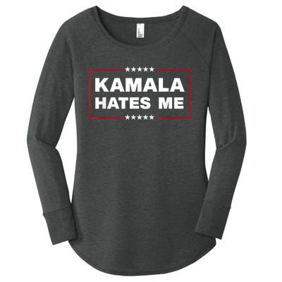 Kamala Hates Me Trump 2024 American Elections Women's Perfect Tri Tunic Long Sleeve Shirt