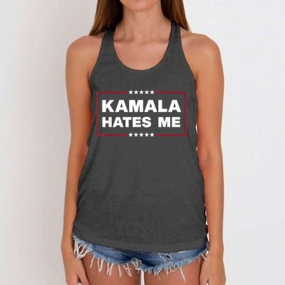 Kamala Hates Me Trump 2024 American Elections Women's Knotted Racerback Tank