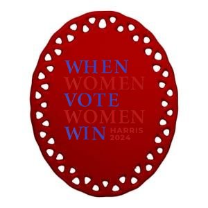 Kamala Harris Madam President IM With Her When Women Vote Ceramic Oval Ornament