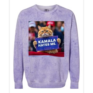 Kamala Hates Me Funny Political Saying Cat Lover Colorblast Crewneck Sweatshirt