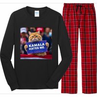 Kamala Hates Me Funny Political Saying Cat Lover Long Sleeve Pajama Set