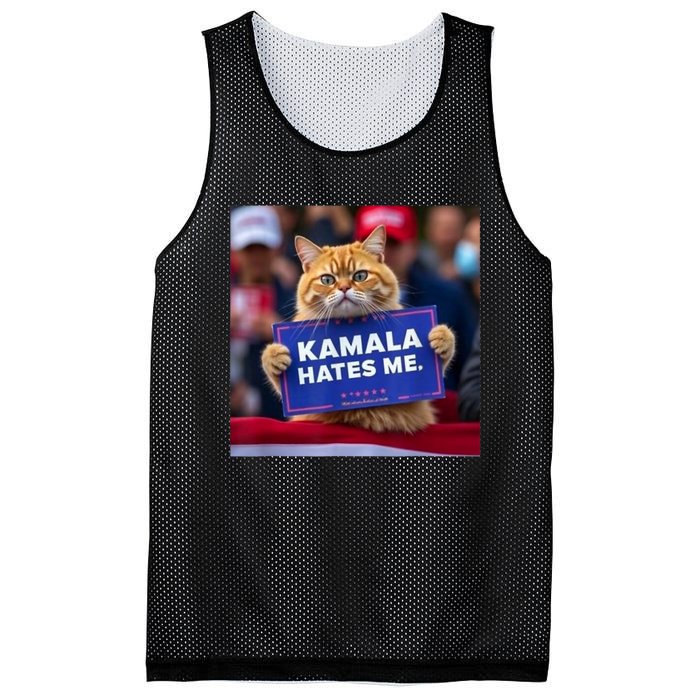 Kamala Hates Me Funny Political Saying Cat Lover Mesh Reversible Basketball Jersey Tank