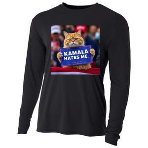 Kamala Hates Me Funny Political Saying Cat Lover Cooling Performance Long Sleeve Crew