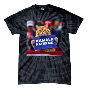 Kamala Hates Me Funny Political Saying Cat Lover Tie-Dye T-Shirt